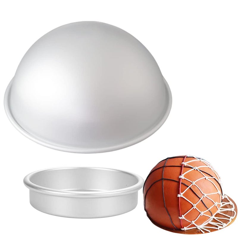 Qicfrk Cake Sphere Pan Half Ball Cake Pan 8 Inch Ball Pan 3D Cake Pan Ball To Create Any Ball Shaped Cake Soccer Shaped Baking Pans Diy Birthday Spher Cake Pan - Image 1