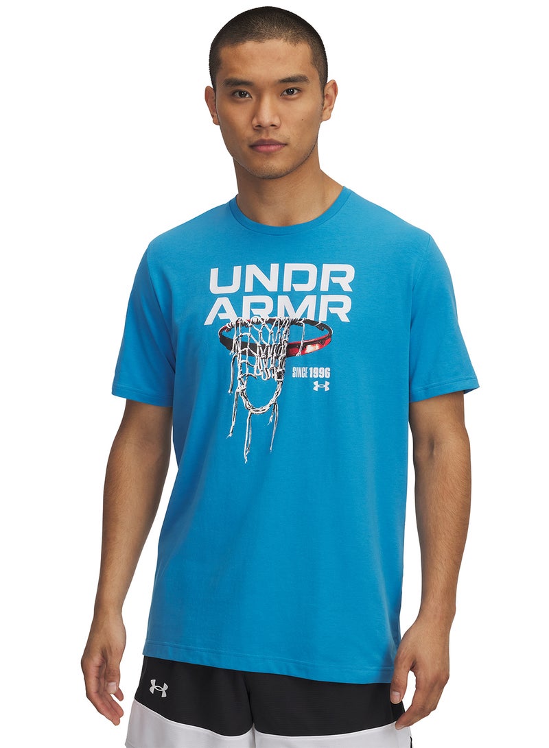 UNDER ARMOUR Men's 60/40 Hoops Net Short Sleeve T-shirt  - Image 1