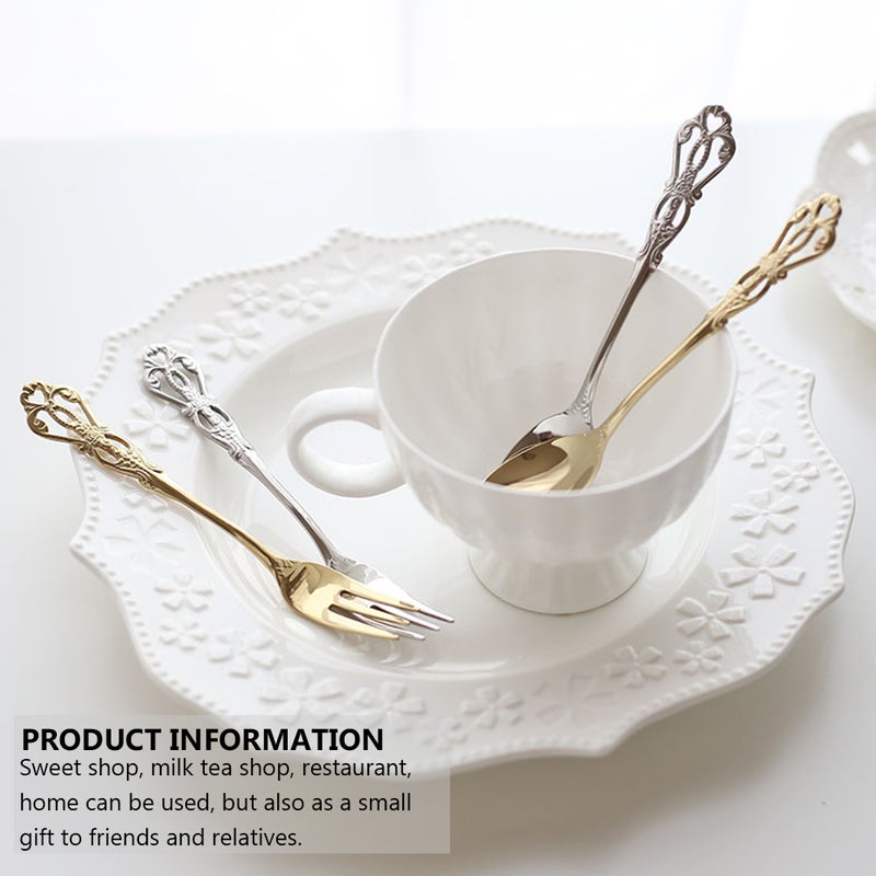 1 Set Kitchen Tableware English Fork Spoon Eating Tools Retro Tableware - Image 5