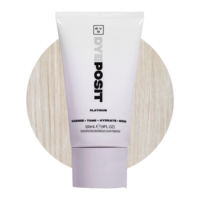 Good Dye Young Color Depositing Mask DYEposit Color Depositing Conditioner Toning Treatment Tone  Enhance ColorTreated Hair  Semi Permanent Hair Dye Vegan and CrueltyFree Platinum 4 fl oz