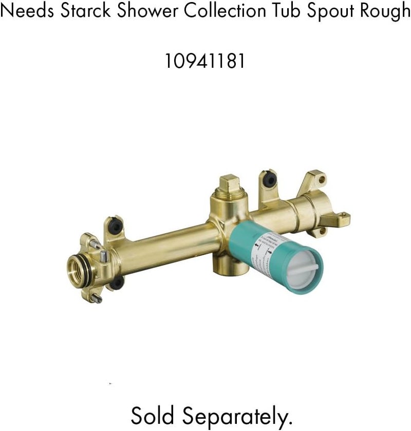 AXOR Tub Spout Trim 10 x 5 Luxury 9inch Modern Tub Spout in chrome 10942001 - Image 2