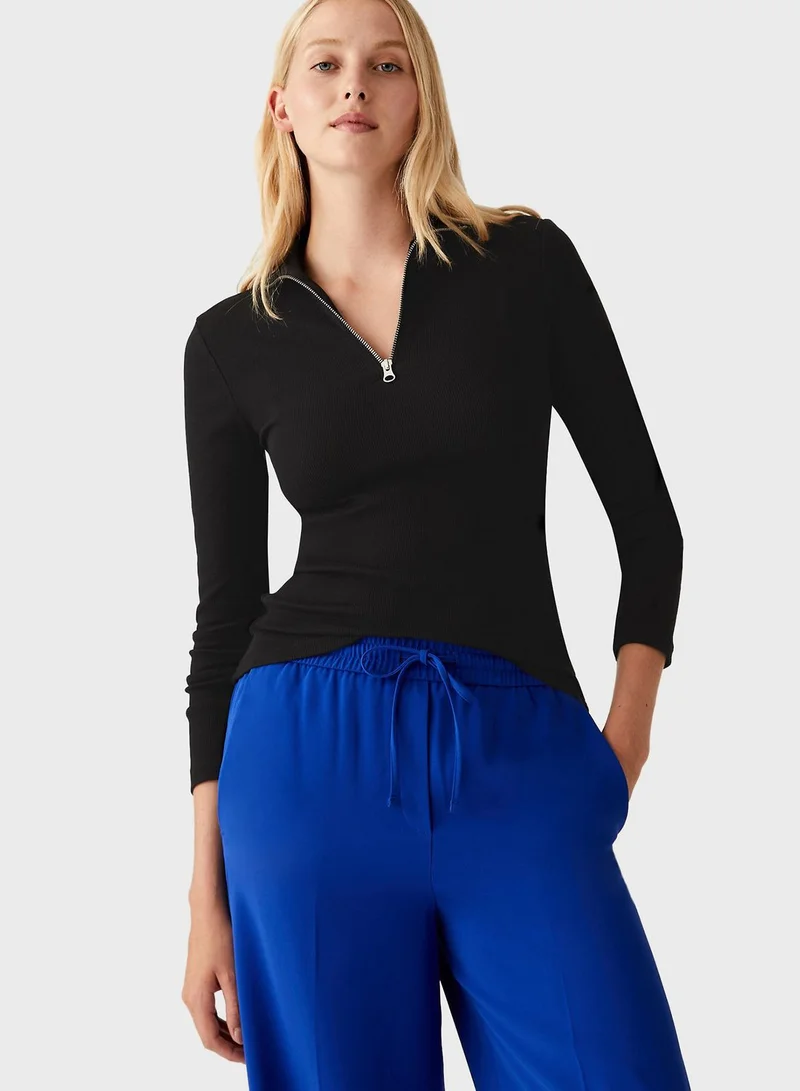 Marks & Spencer Zip Detail Knitted Top