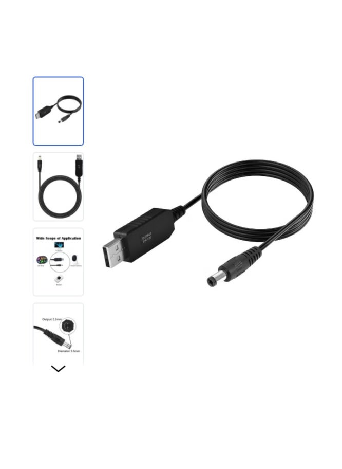 Generic - USB Power Boost Line DC 5V To DC 8.1V/9V / 12V Step UP Module USB Converter Adapter Cable 5.5x2.1mm Male Plug- power router by power bank - Image 1