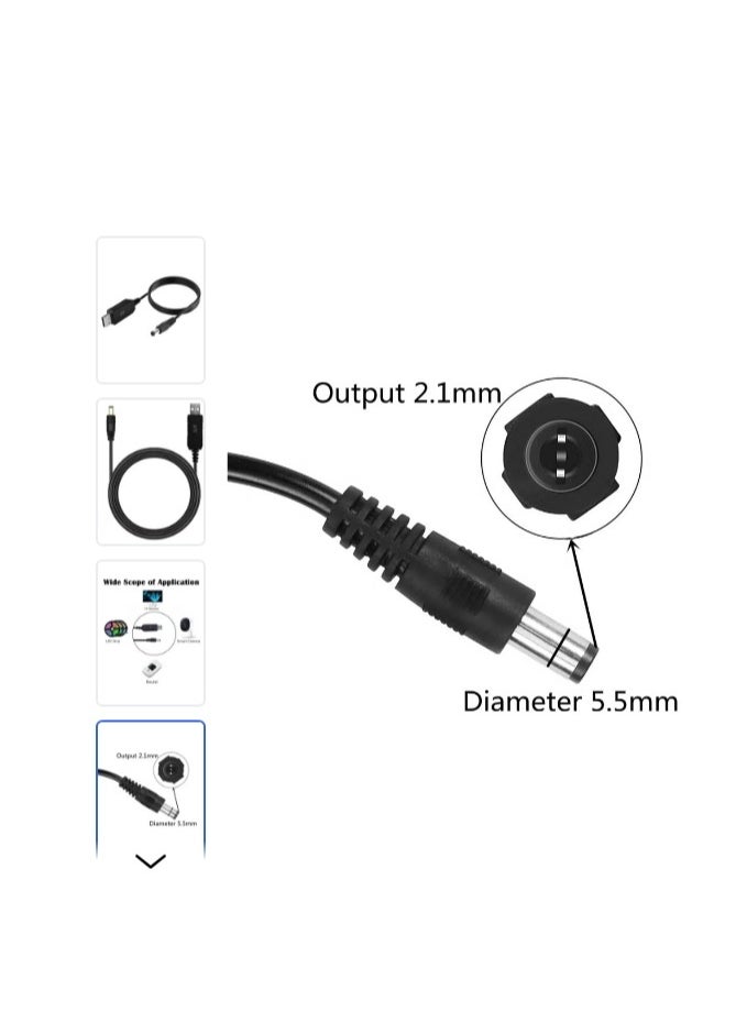 Generic - USB Power Boost Line DC 5V To DC 8.1V/9V / 12V Step UP Module USB Converter Adapter Cable 5.5x2.1mm Male Plug- power router by power bank - Image 1
