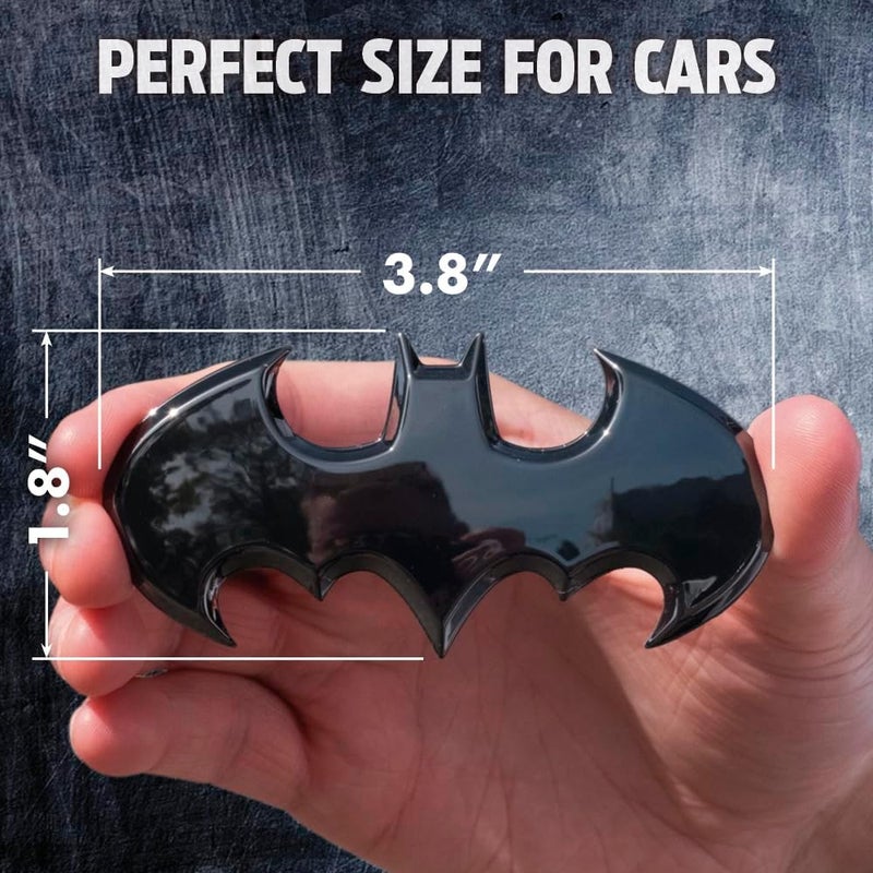 Fan Emblems Batman Car Badge Black Chrome Batwing Logo 3D Automotive Sticker Decal - Image 2