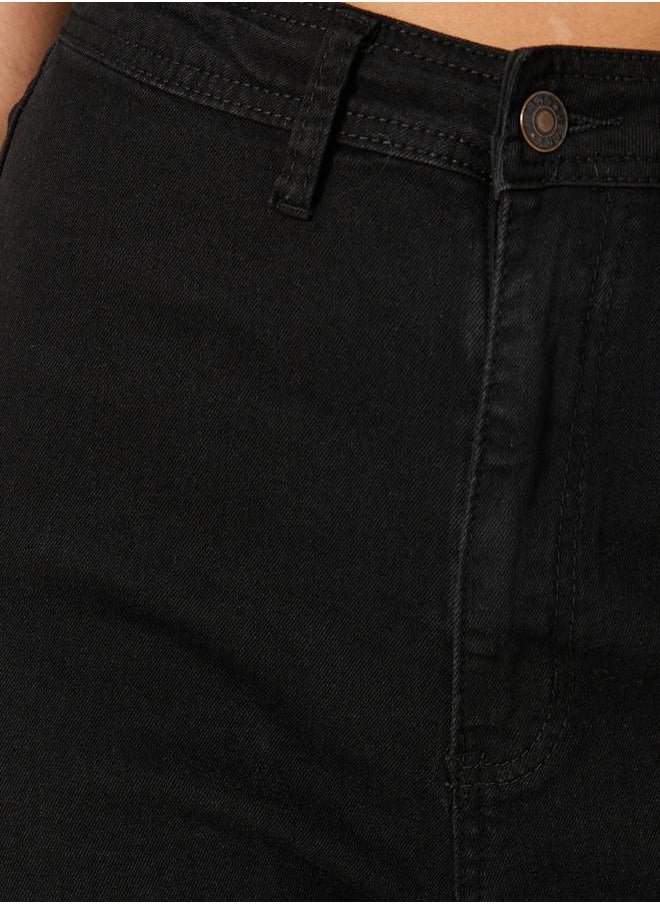Styli - High Rise Solid Straight Fit Jeans - Image 1