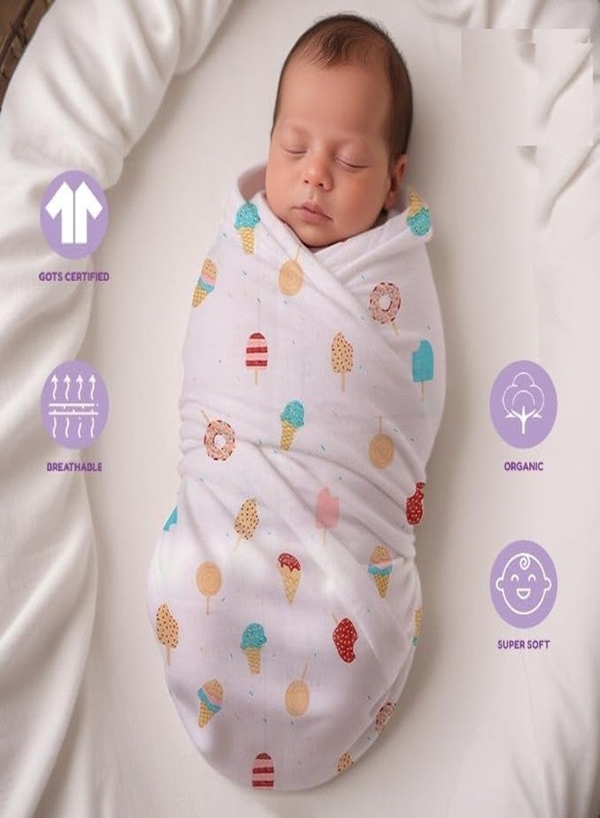 KmCho Muslin Cloth for New Born Baby, Ultra Soft Cotton Swaddle for New Born Baby, Breathable Baby Swaddle Wrap for New Born Essentials - Image 3