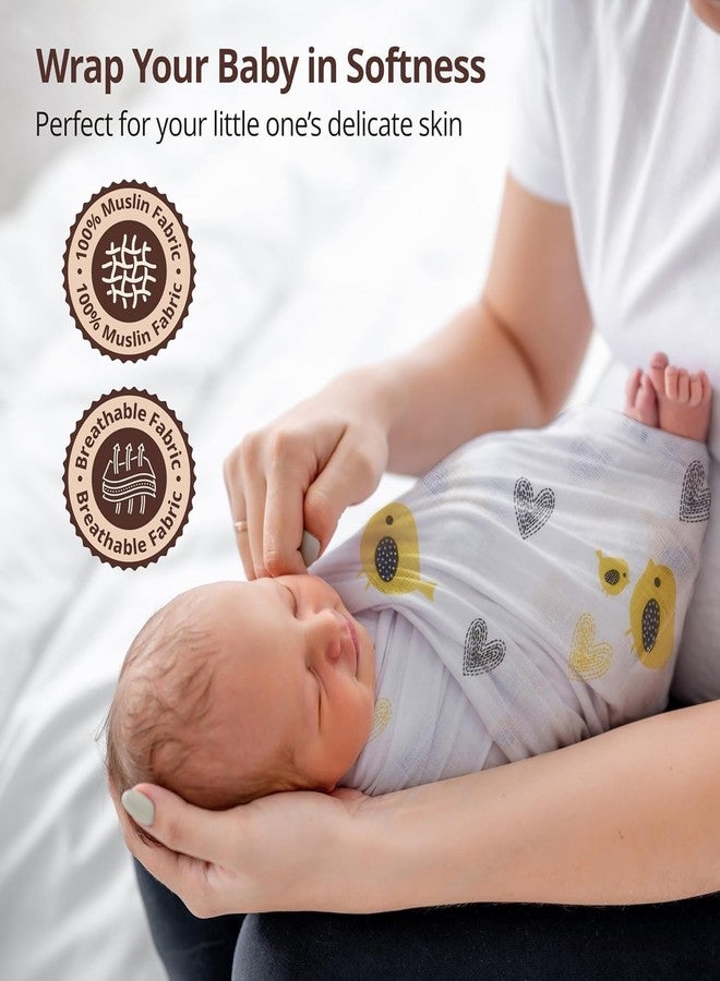 KmCho Muslin Cloth for New Born Baby, Ultra Soft Cotton Swaddle for New Born Baby, Breathable Baby Swaddle Wrap for New Born Essentials - Image 2