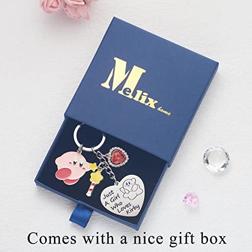 Melix Home Kirby Merch Cute Keychain Cartoon Video Game Character Gifts For Teen Girls Daughter Women Birthday Gift Keychains - Image 5