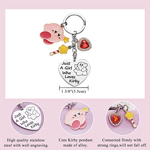 Melix Home Kirby Merch Cute Keychain Cartoon Video Game Character Gifts For Teen Girls Daughter Women Birthday Gift Keychains - Image 2