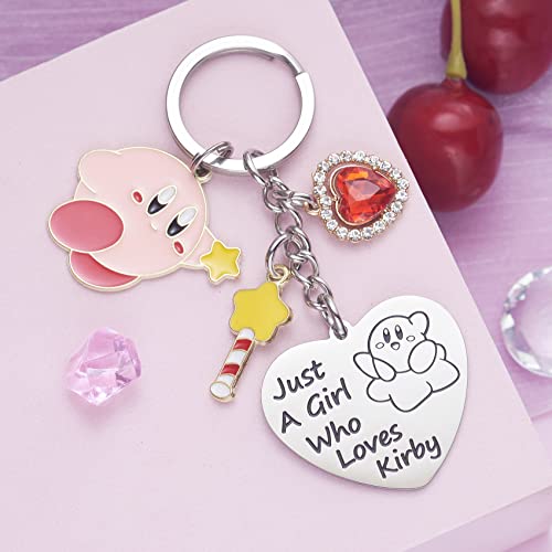 Melix Home Kirby Merch Cute Keychain Cartoon Video Game Character Gifts For Teen Girls Daughter Women Birthday Gift Keychains - Image 4