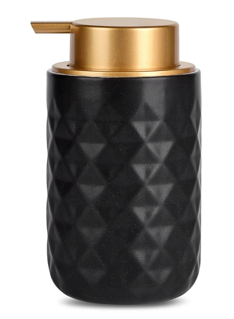 SOLARAE موزع رغوة، موزع مضخة يدوي لموزع الصابون الرغوي، موزع سائل خزفي للمطبخ والحمام، زجاجة غسل اليدين (13.5 أونصة/400 مل أسود) - Image 1