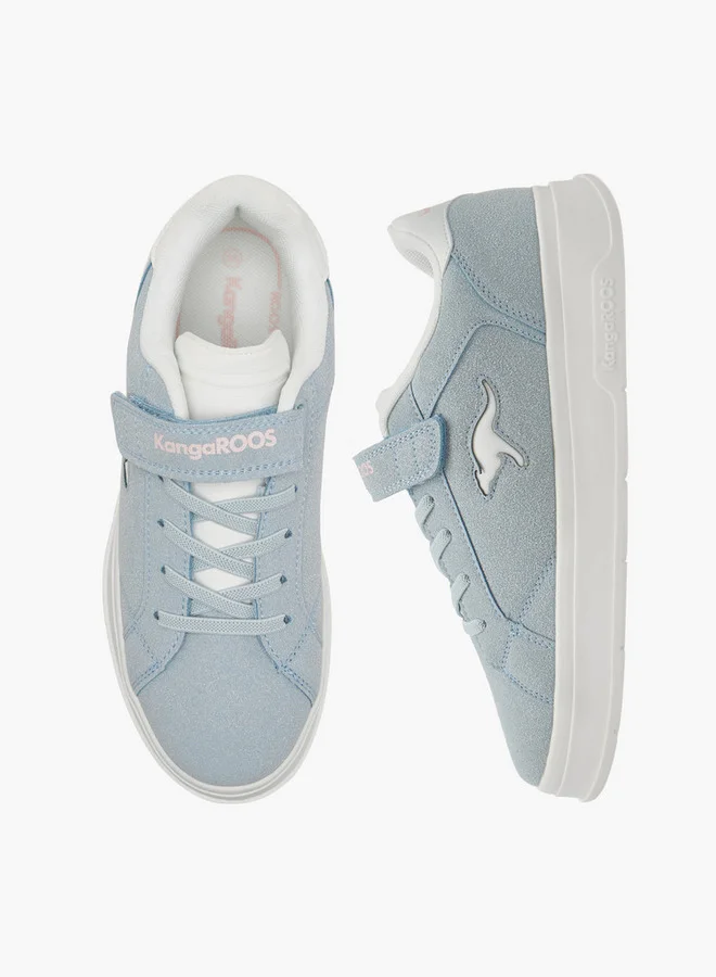 Girls' Panelled Sneakers With Hook And Loop Closure