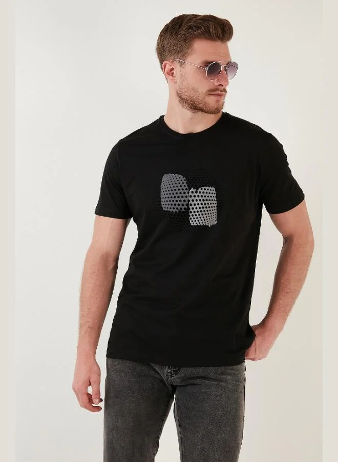 Buratti Buratti Printed Crew Neck 100% Cotton Slim Fit T Shirt Men's T-Shirt 646B3950