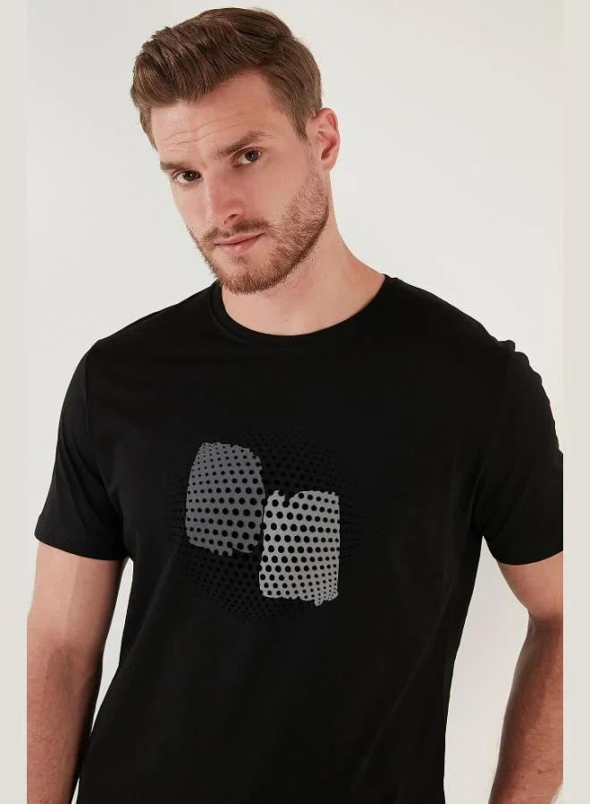 Buratti Buratti Printed Crew Neck 100% Cotton Slim Fit T Shirt Men's T-Shirt 646B3950