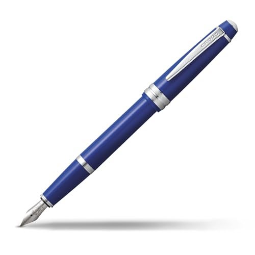 Cross Bailey Light Refillable Fountain Presented in a Everyday Gift Box - Medium Point, Black Ink, Polished Blue - Image 1