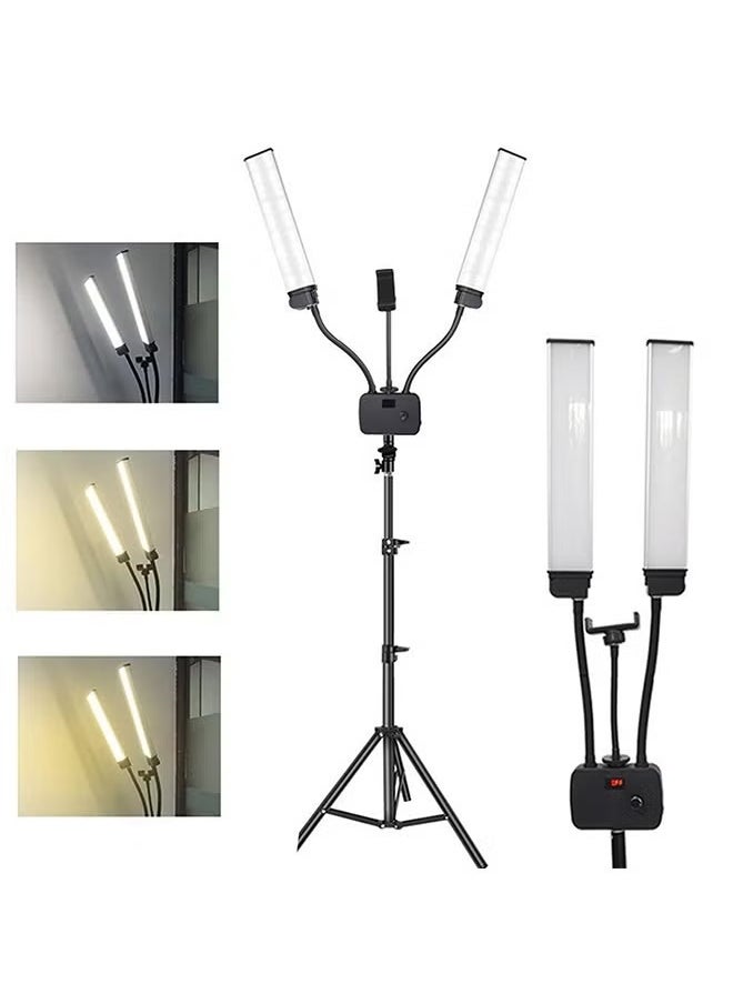 XiuWoo - 45W American Style Double Arm Light Double Tube Double Head Photography Light Beauty Light LED Shine Face Beauty Live Photo Fill Light - Image 1