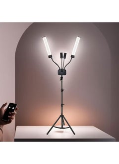 شو وو 45 واط النمط الأمريكي ضوء مزدوج الذراع أنبوب مزدوج رأس مزدوج التصوير ضوء الجمال ضوء LED تألق الوجه الجمال لايف صور ملء الضوء  - Image 5