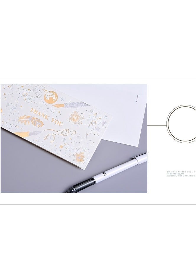 Thank You Card - (White) Elegant design, accompanied by high-quality white envelopes, suitable for wedding, birthday, thank-you occasions, and anniversary gifts.  Dimensions: 8.8 × 17.5 cm (3.5 × 7 inches). - Image 4