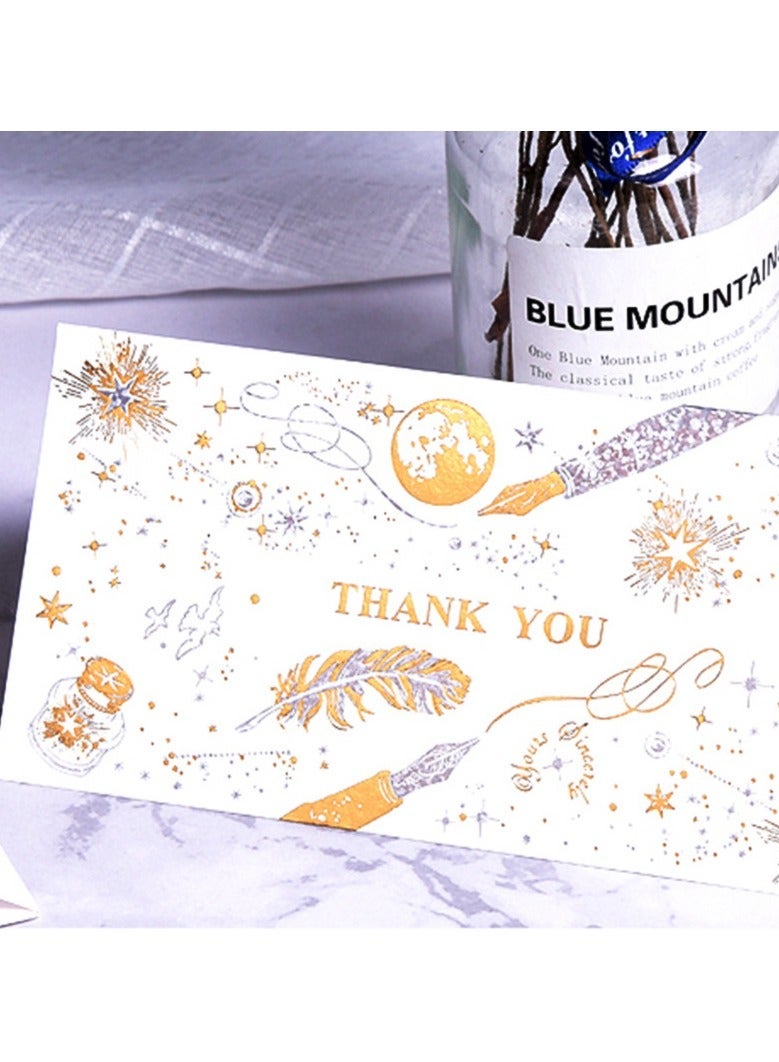 Thank You Card - (White) Elegant design, accompanied by high-quality white envelopes, suitable for wedding, birthday, thank-you occasions, and anniversary gifts.  Dimensions: 8.8 × 17.5 cm (3.5 × 7 inches). - Image 3