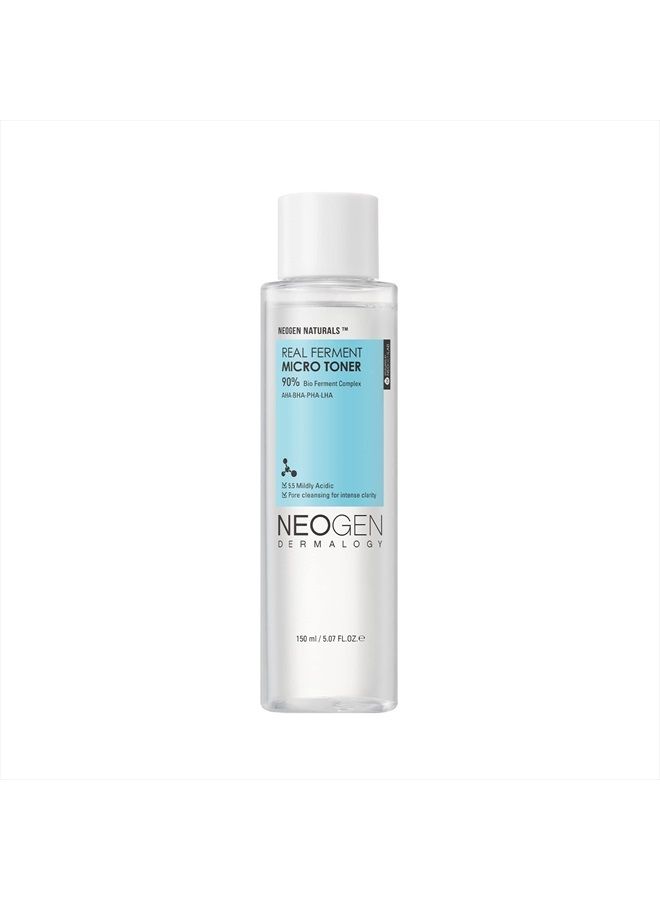 DERMALOGY by NEOGENLAB NEOGEN DERMALOGY Real Ferment Micro Collection - with Naturally Fermented ingredients (Rice) & Hyaluronic Acid for Hydrated, Brightened and Healthy skin (Micro Toner 5.07 Fl Oz (150 ml)) - Image 1