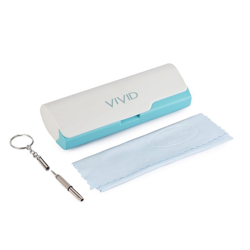 Vivid غطاء نظارات للبالغين من فيجن للجنسين | مفك براغي | قطعة قماش مجانية | حماية النظارات | بلاستيك | نظارات | علب | زر | 3 في 1 - Image 1