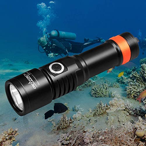ORCATORCH D530 Scuba Dive Light, 1300 Lumens, 8 Degrees Narrow Beam Angle, Titanium Alloy Side Button Switch, 2 Lighting Modes, with Battery Indicator, for Underwater 150 Meters Diving - Image 2