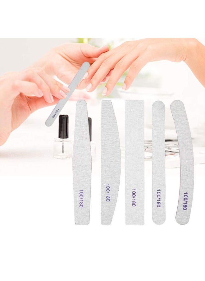 klarako - 5 PCS Professional Nail Polishing Machine Sanding File, Double Side Sanding Buffering Nail Art Buffer Files, Dead Skin Remover Grinding Matte Handle Manicure Tool - Image 1