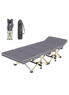 Hihonor Folding Bed Recliner,Simple Lunch Break Office Sleeping Cot Thickened cotton pad,Heavy Duty Sturdy Camp Bed Portable for indoor outdoor  - Image 1