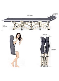 Hihonor Folding Bed Recliner,Simple Lunch Break Office Sleeping Cot Thickened cotton pad,Heavy Duty Sturdy Camp Bed Portable for indoor outdoor  - Image 2