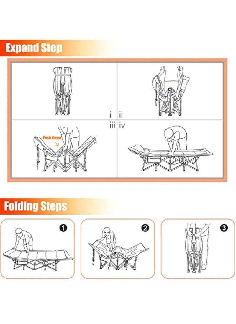 Hihonor Folding Bed Recliner,Simple Lunch Break Office Sleeping Cot Thickened cotton pad,Heavy Duty Sturdy Camp Bed Portable for indoor outdoor  - Image 3