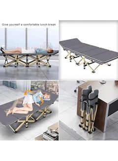 Hihonor Folding Bed Recliner,Simple Lunch Break Office Sleeping Cot Thickened cotton pad,Heavy Duty Sturdy Camp Bed Portable for indoor outdoor  - Image 5