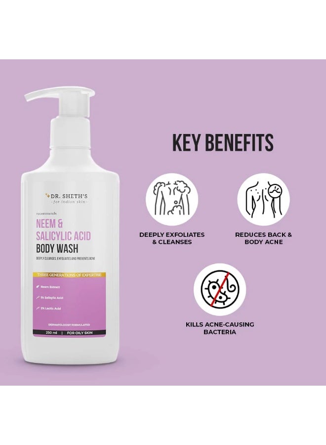 Dr. Sheth's Neem & Salicylic Acid Body Wash 250 Ml - Image 2