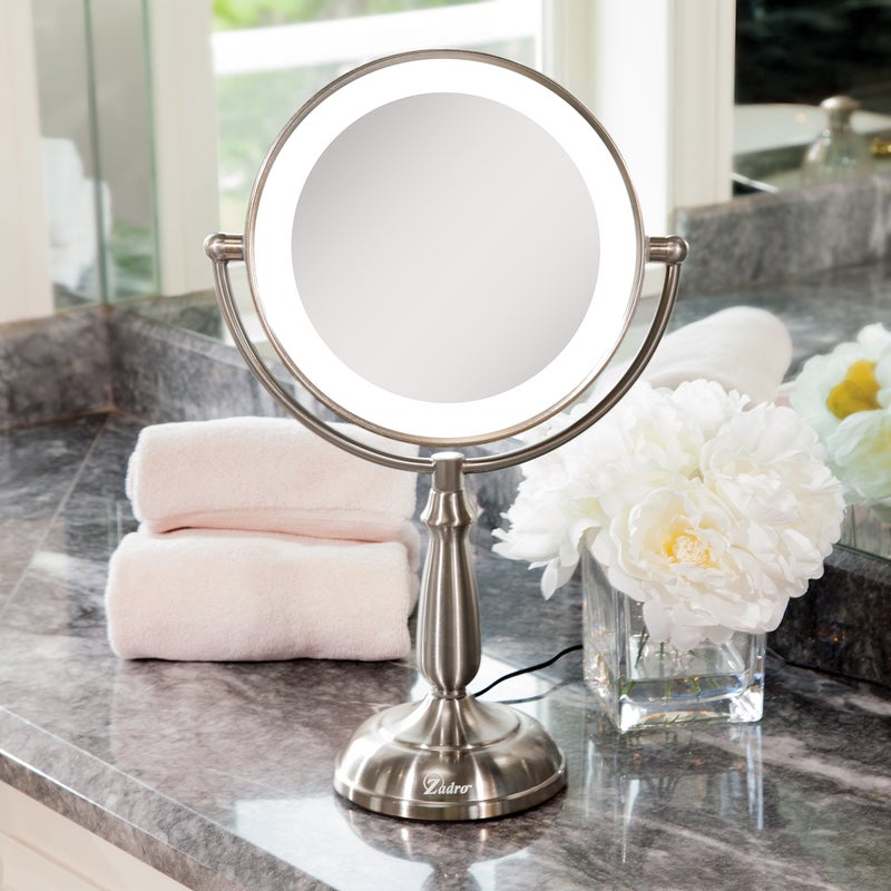 Zadro 11" Makeup Mirror with Lights and Magnification Dimmable Touch LED Lighted Makeup Mirror with Magnification - Image 2