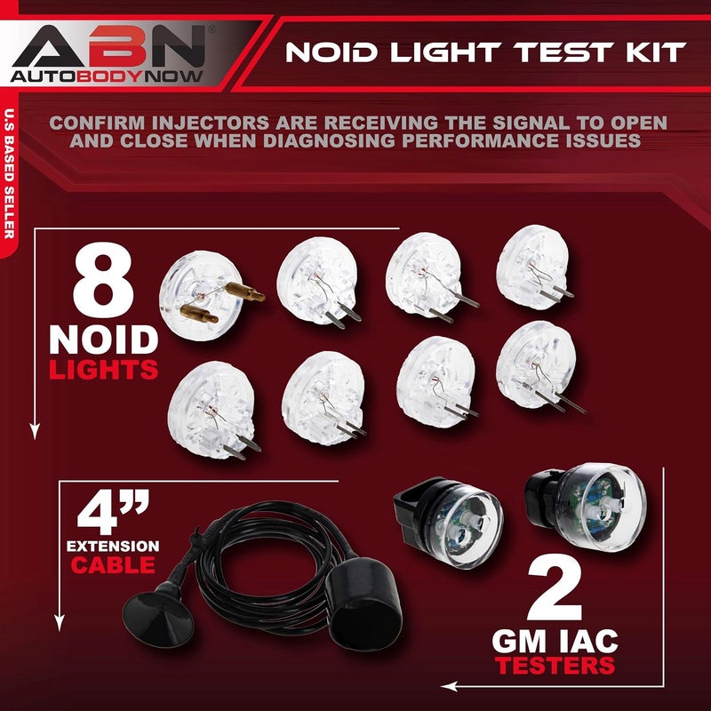 ABN Deluxe Noid Light Test Kit, Fuel Injector Tester Tool Noid Light Set, Fuel Light Fuel Injector Tester Kit 10-Piece - Image 2