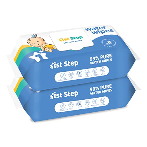 1st Step 99% Pure Water Baby Wipes with lid I Dermatologically Tested | Plant Based - 100% Biodegradable Wipes for Babies | Super Thick Polyester Free wet Wipes for Baby I Paraben Free with Aloevera & Calendula Extract | Alcohol Free Baby wipes |72 pcs/Pack - Pack of 2 Combo - 144 Wipes - Image 1