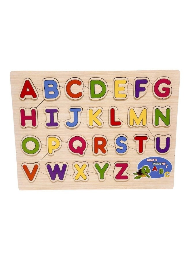 بازل خشب الحروف الانجليزية ا للأطفال – لعبة تعليمية لتنمية المهارات وتعليم الأبجدية – قطع ملونة ثلاثية الأبعاد مع أماكن مخصصة لكل حرف متعدد الالوان - Image 1