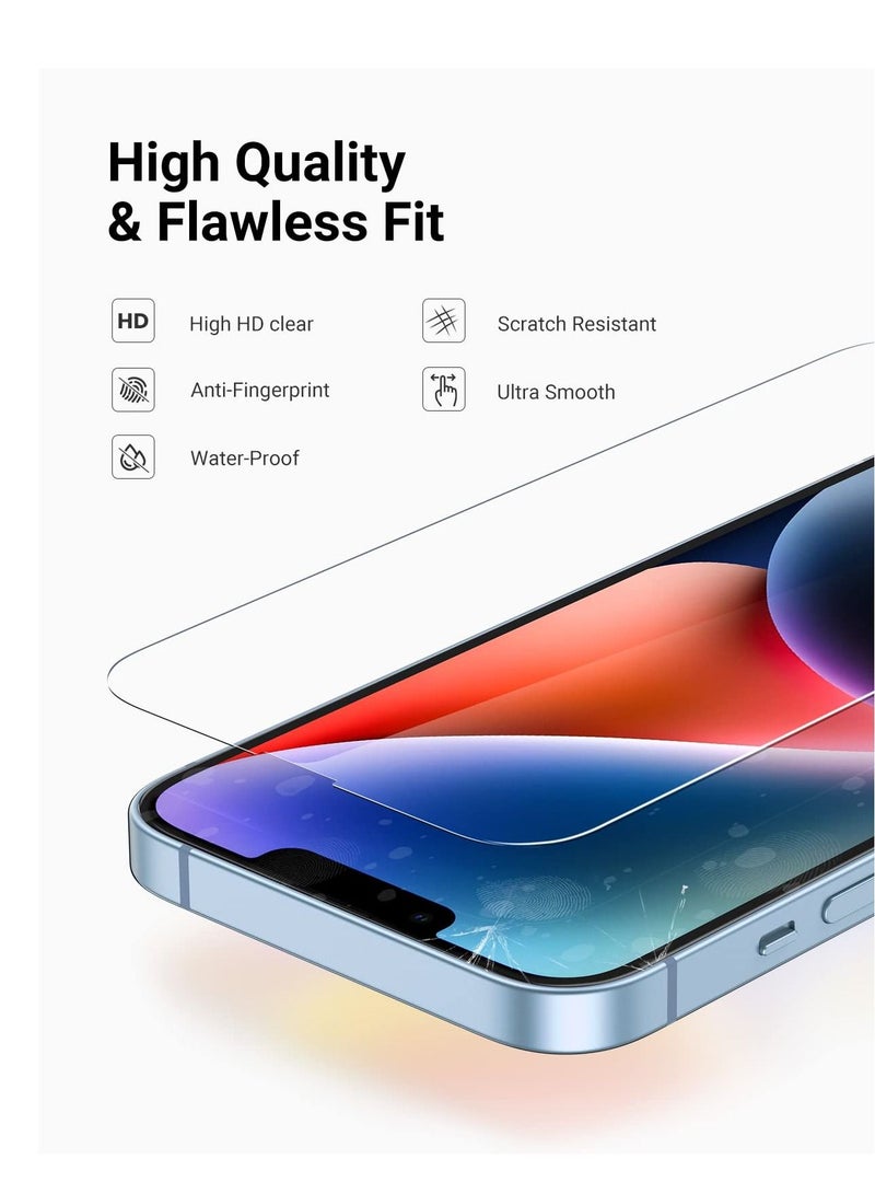 BORTONY Pack of 2 Tempered Glass Screen Protector for 14 Plus/13 Pro Max 6.7 Inch Easy Installation Bubble Free HD Clear Scratch Resistant Anti-Fingerprint Full-Screen Coverage Compatible with Apple iPhone 14 - Image 2
