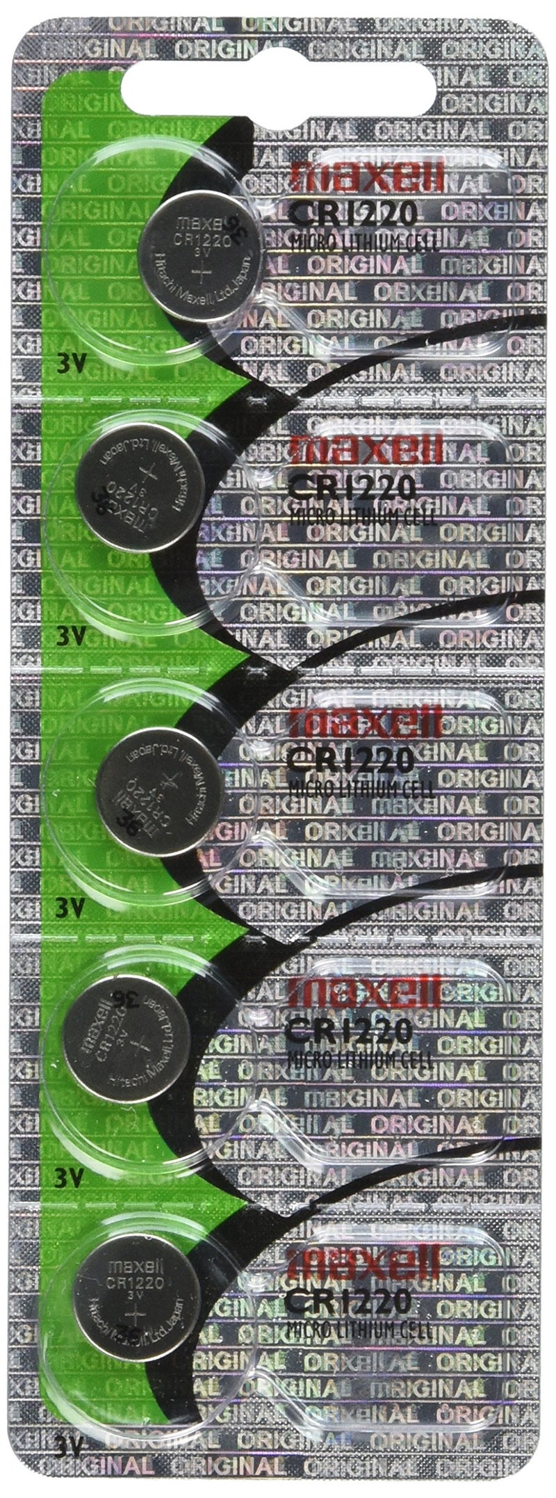 Maxell CR1220 3V Lithium Coin Cell Watch Batteries (5-Pack) - Image 1