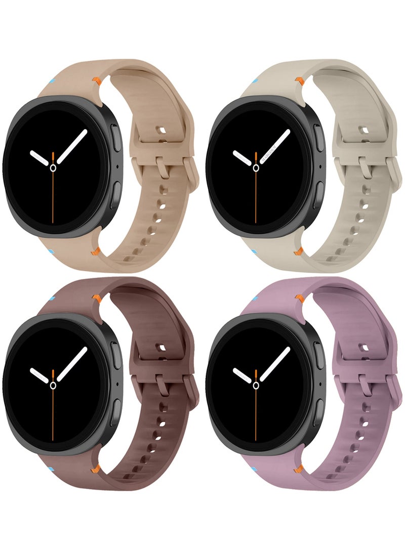 4Packs Sport Band for Galaxy Watch 8 40mm 44mm and Watch 8 Classic 46mm, Silicone Replacement Strap, M/L Size - Image 2