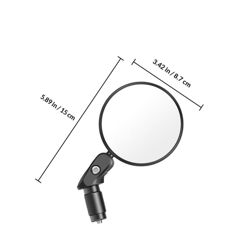 Foldable Black Bike Rearview Mirror Handlebar Mount Convex Oval Cycling Accessory - Image 3