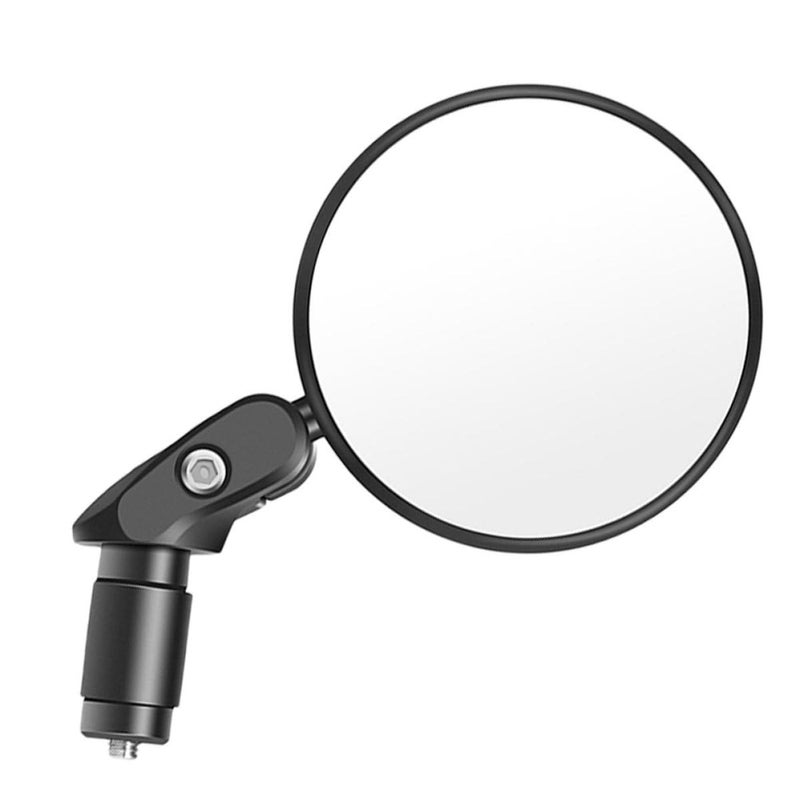 Foldable Black Bike Rearview Mirror Handlebar Mount Convex Oval Cycling Accessory - Image 2