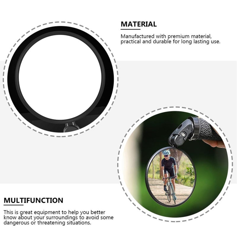 Foldable Black Bike Rearview Mirror Handlebar Mount Convex Oval Cycling Accessory - Image 4