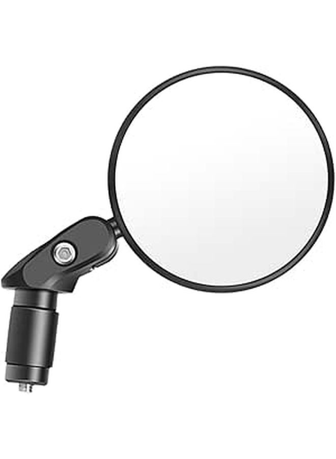 Foldable Black Bike Rearview Mirror Handlebar Mount Convex Oval Cycling Accessory - Image 1