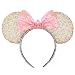 Foeran Mouse Ears Headbands Shiny Bows Mouse Ears Glitter Party Princess Decoration Cosplay Costume for Girls Women (Rainbow-2) - Image 2