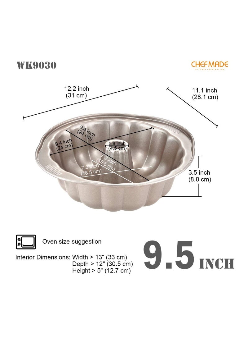 chefmade Tube Cake Pan 9.5 Inch Non Stick Pumpkin Shaped Tube Pan - Image 2