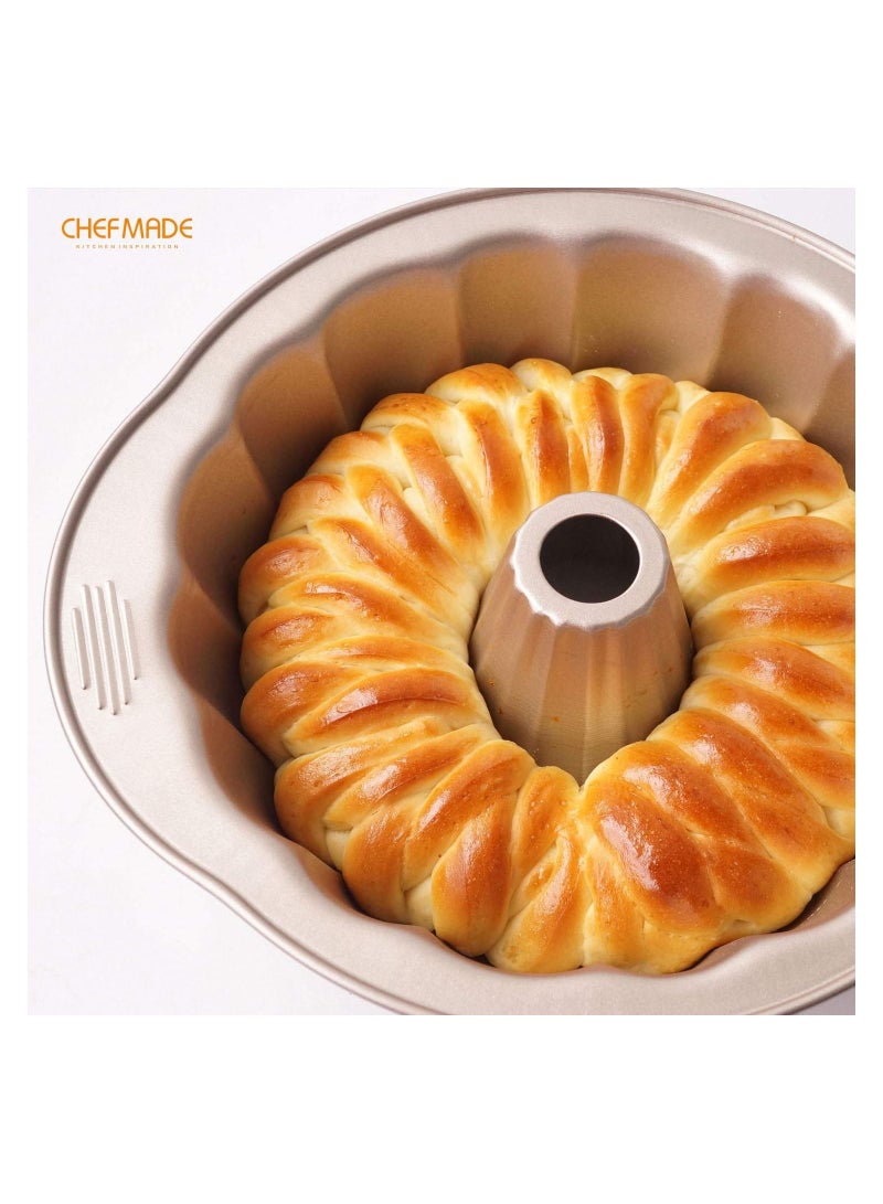 chefmade Tube Cake Pan 9.5 Inch Non Stick Pumpkin Shaped Tube Pan - Image 5