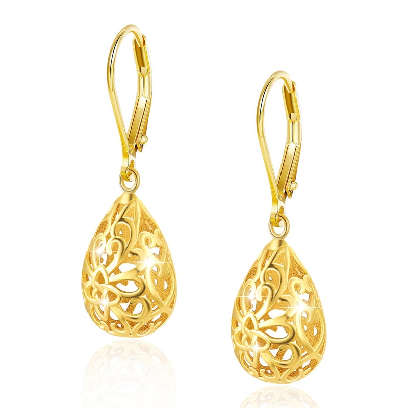 LANCHARMED Teardrop Dangle Earrings for Women.14K Gold Teardrop Waterdrop Leverback Dangle Earrings.Hypoallergenic Earring Jewelry - Image 1