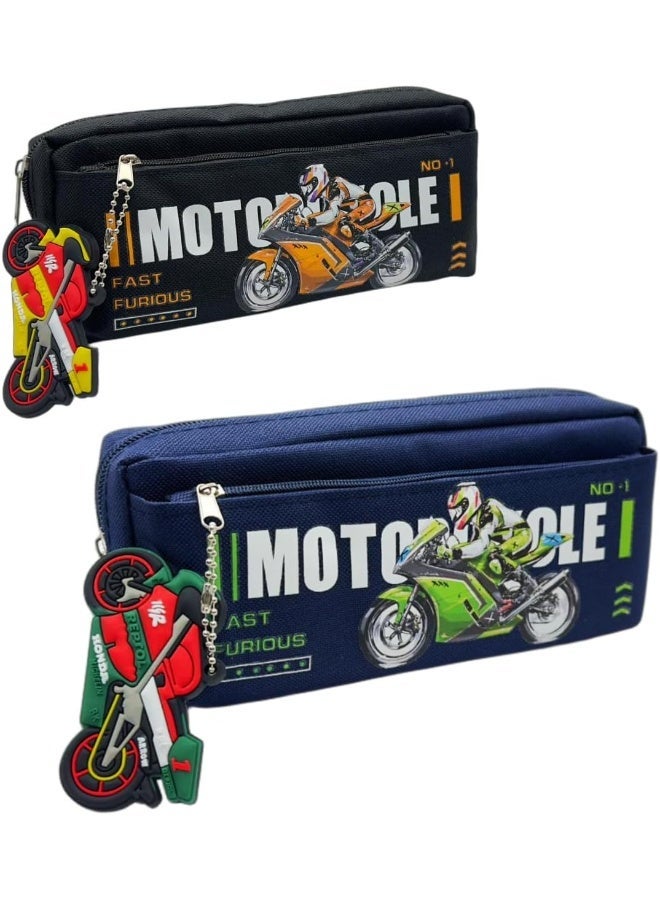 ECVV Pencil case Pencil Bag Primary Students School Students Multi-function Double Layer Large Capacity Children Gift Pencil Pen bag | Boys - Image 1