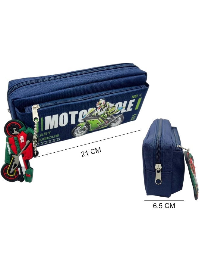 ECVV Pencil case Pencil Bag Primary Students School Students Multi-function Double Layer Large Capacity Children Gift Pencil Pen bag | Boys - Image 3